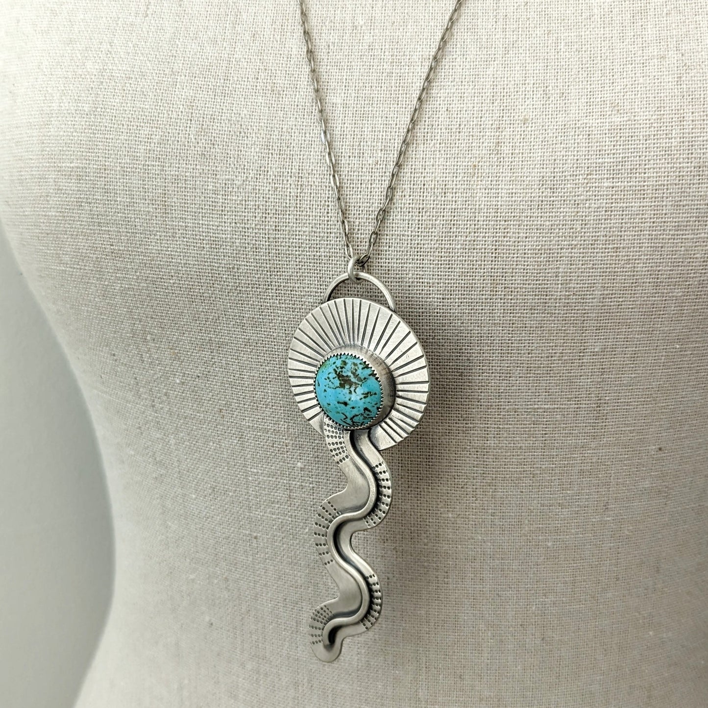 Kingman Turquoise Statement Pendant Necklace