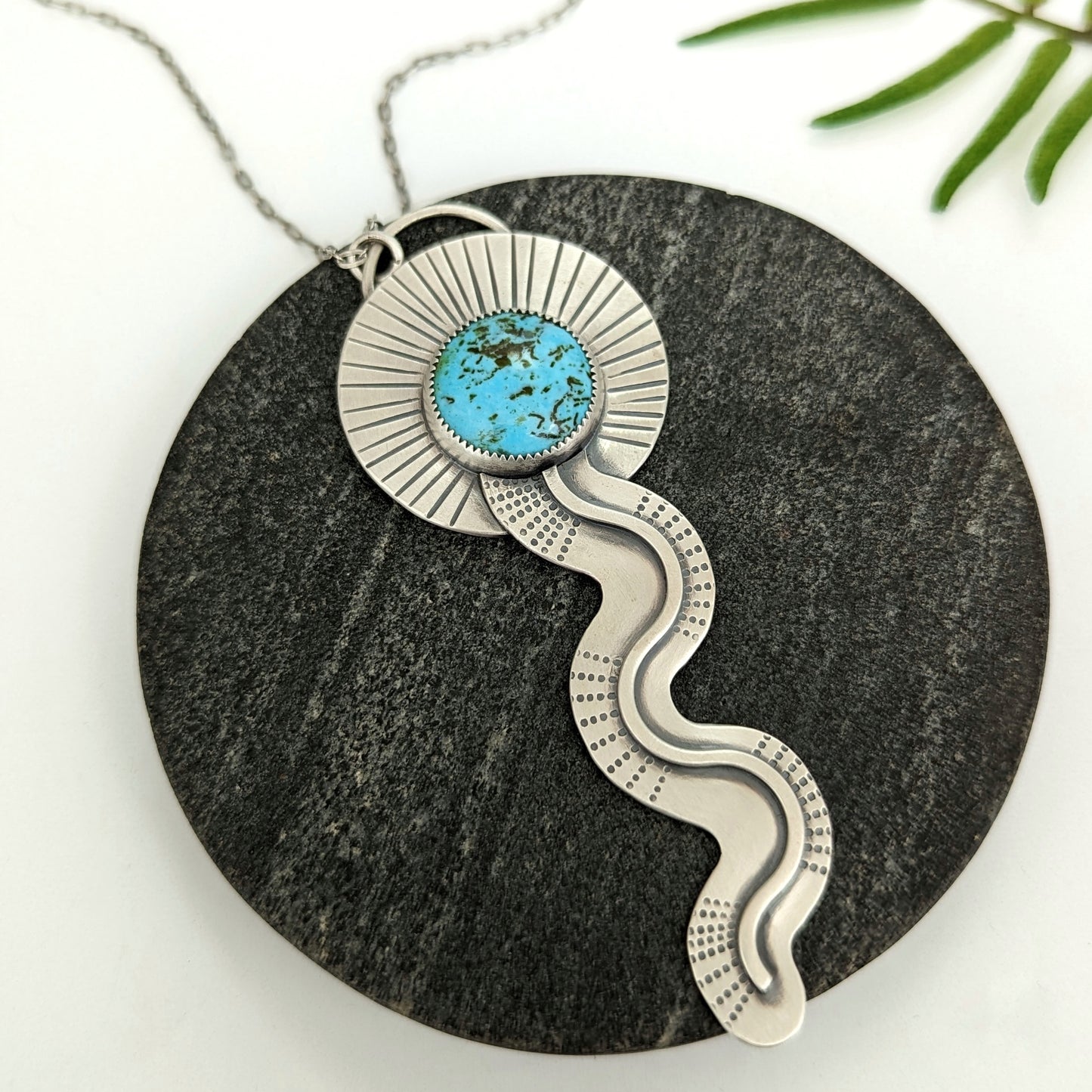 Kingman Turquoise Statement Pendant Necklace