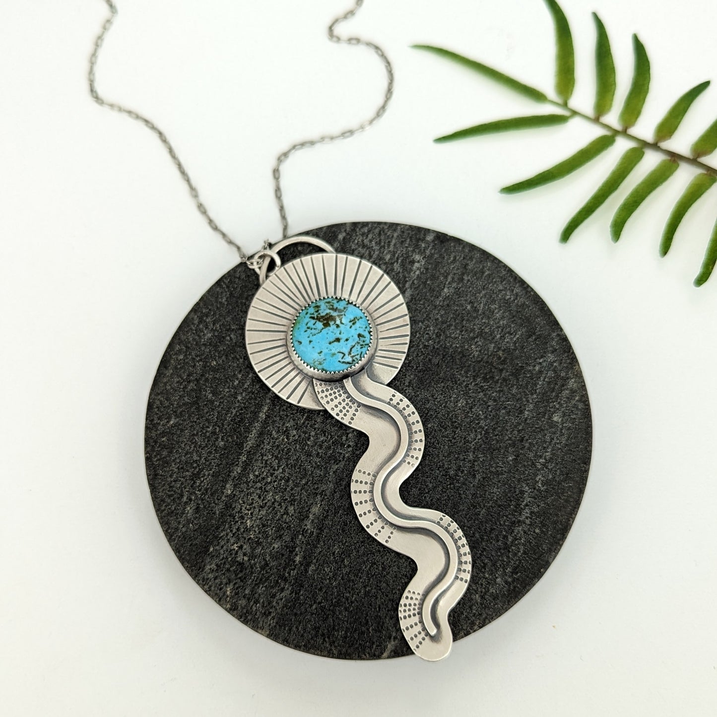 Kingman Turquoise Statement Pendant Necklace