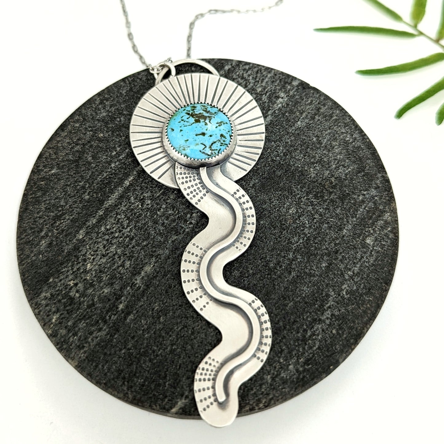 Kingman Turquoise Statement Pendant Necklace