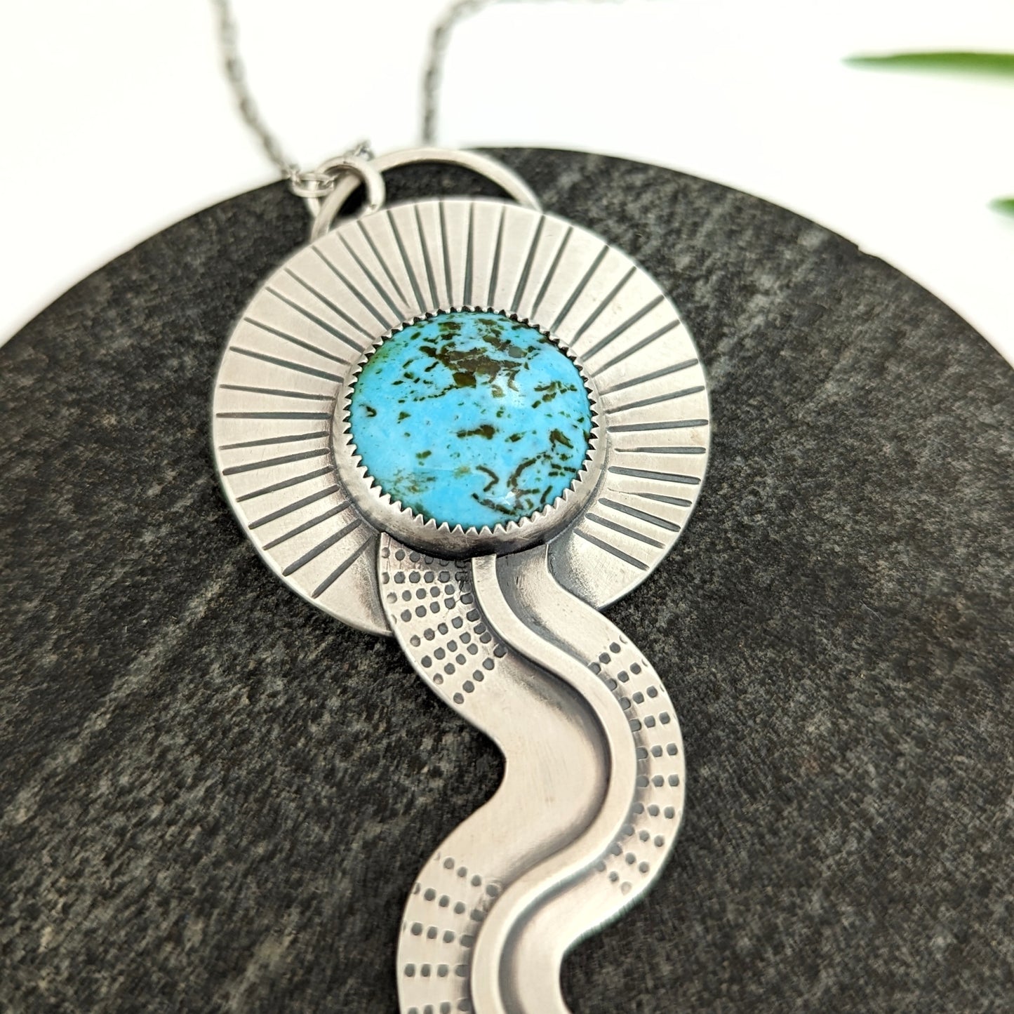 Kingman Turquoise Statement Pendant Necklace