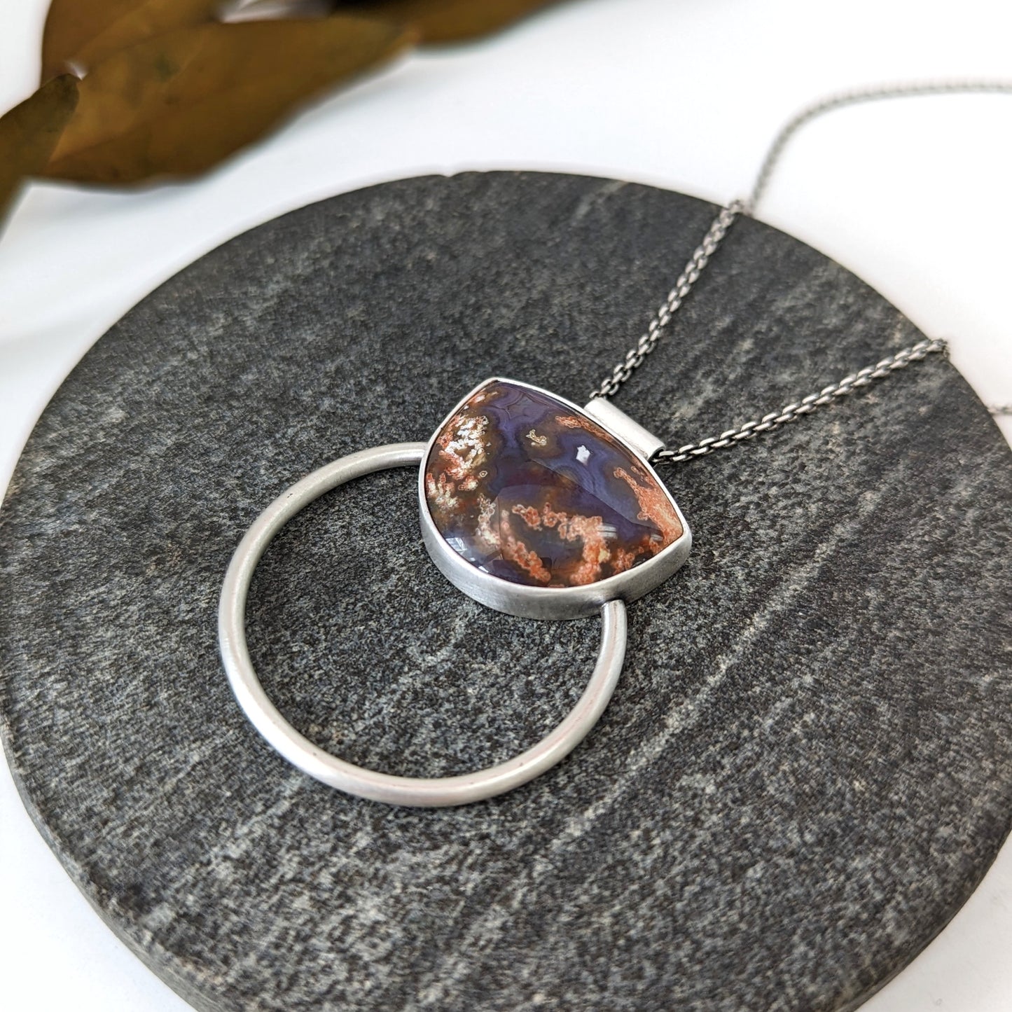 Purple Plume Agate Statement Necklace