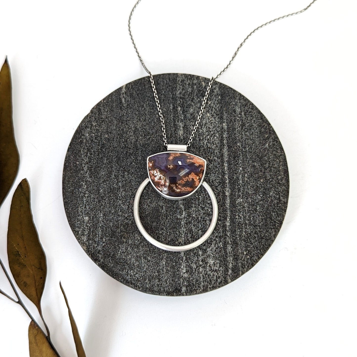 Purple Plume Agate Statement Necklace