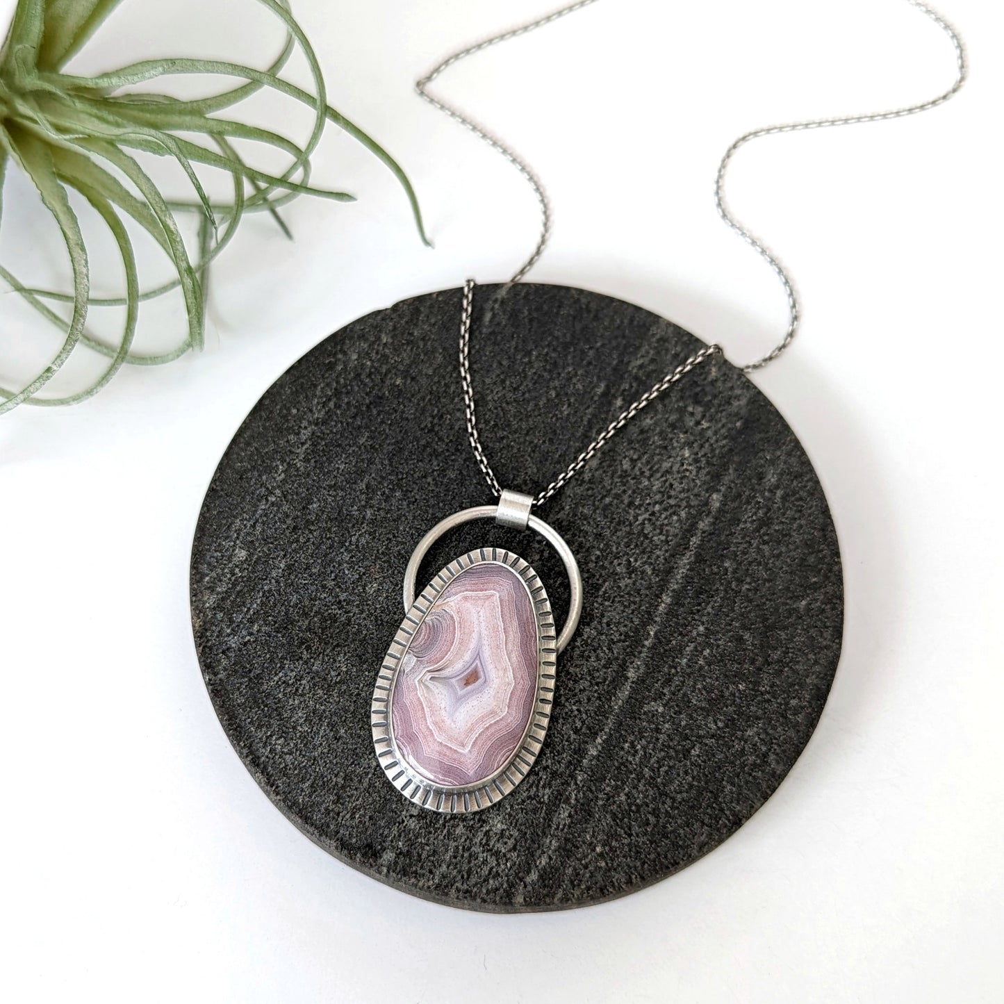 Pink Laguna Agate Statement Necklace