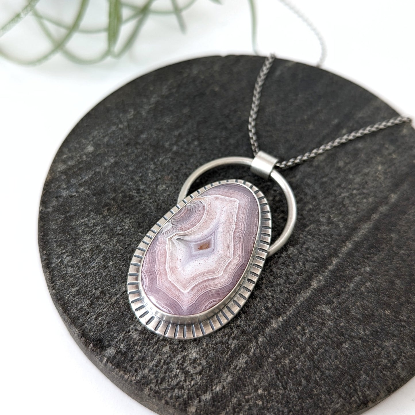 Pink Laguna Agate Statement Necklace
