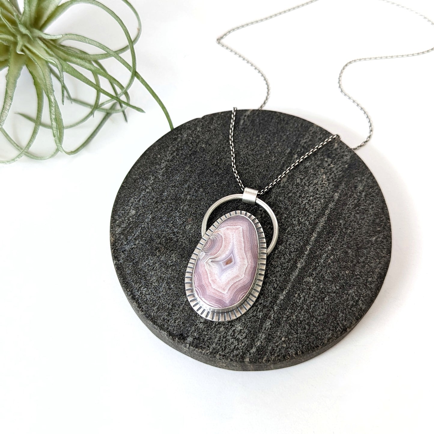 Pink Laguna Agate Statement Necklace