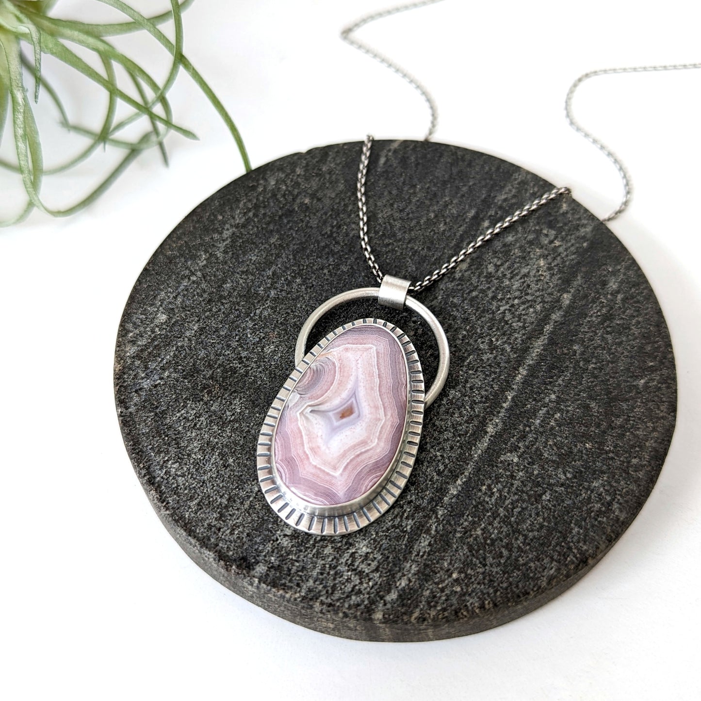 Pink Laguna Agate Statement Necklace