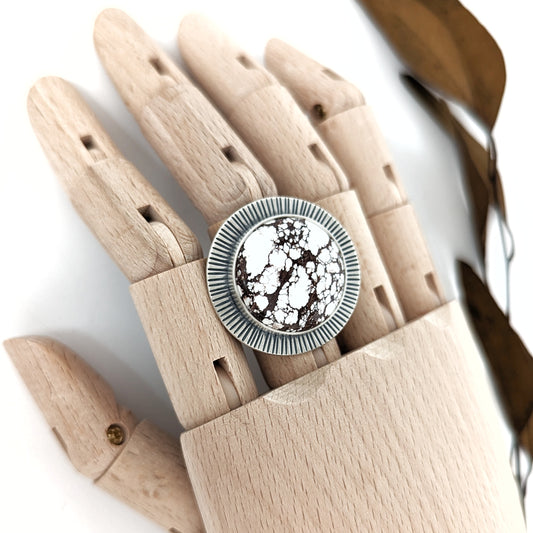 Wild Horse Magnesite Statement Ring : Size 9.5