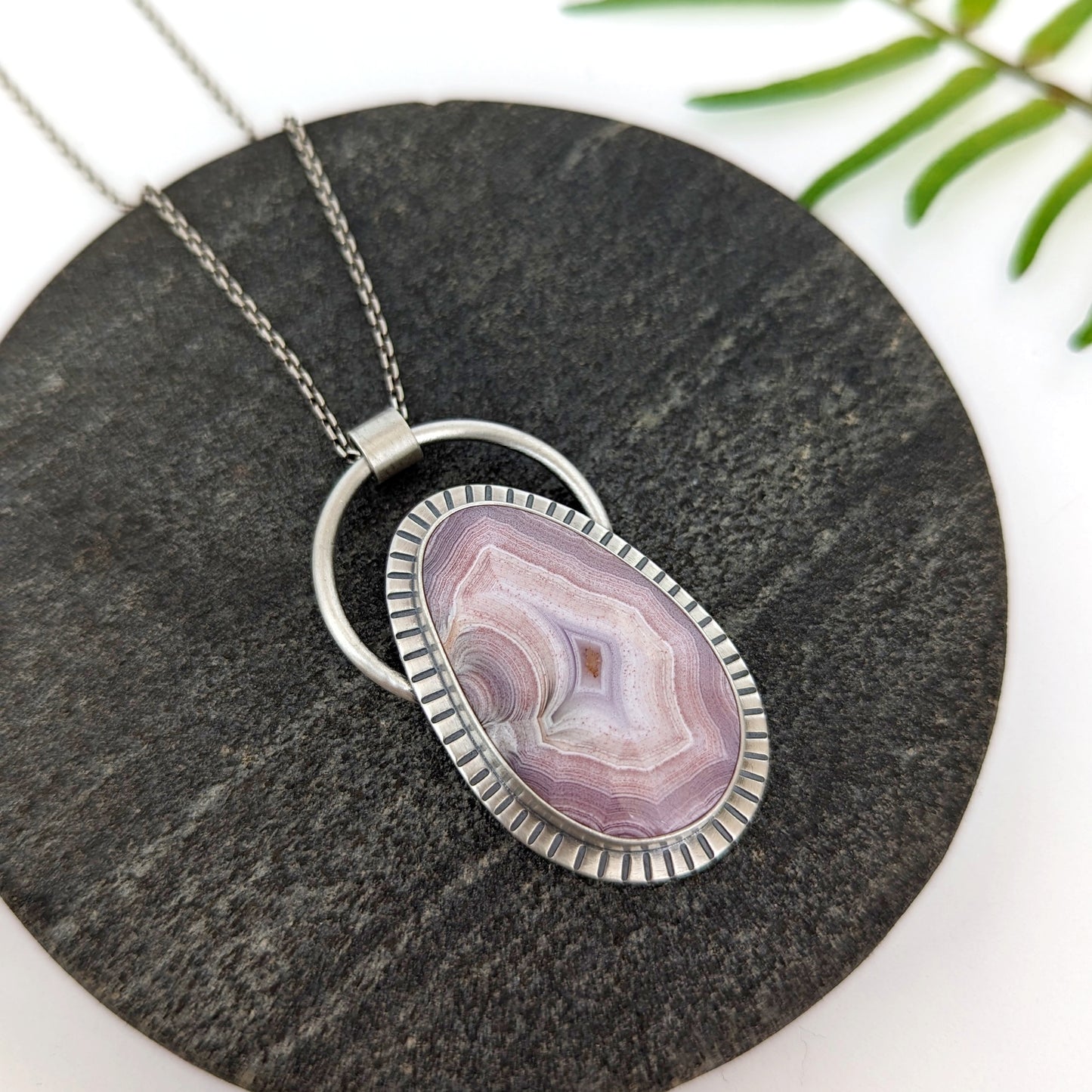 Pink Laguna Agate Statement Necklace