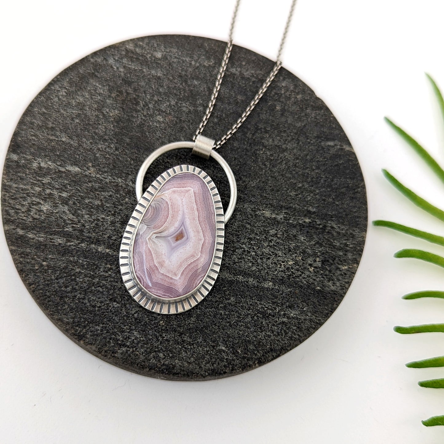 Pink Laguna Agate Statement Necklace