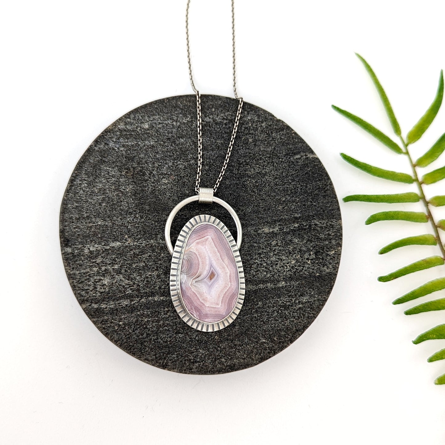 Pink Laguna Agate Statement Necklace
