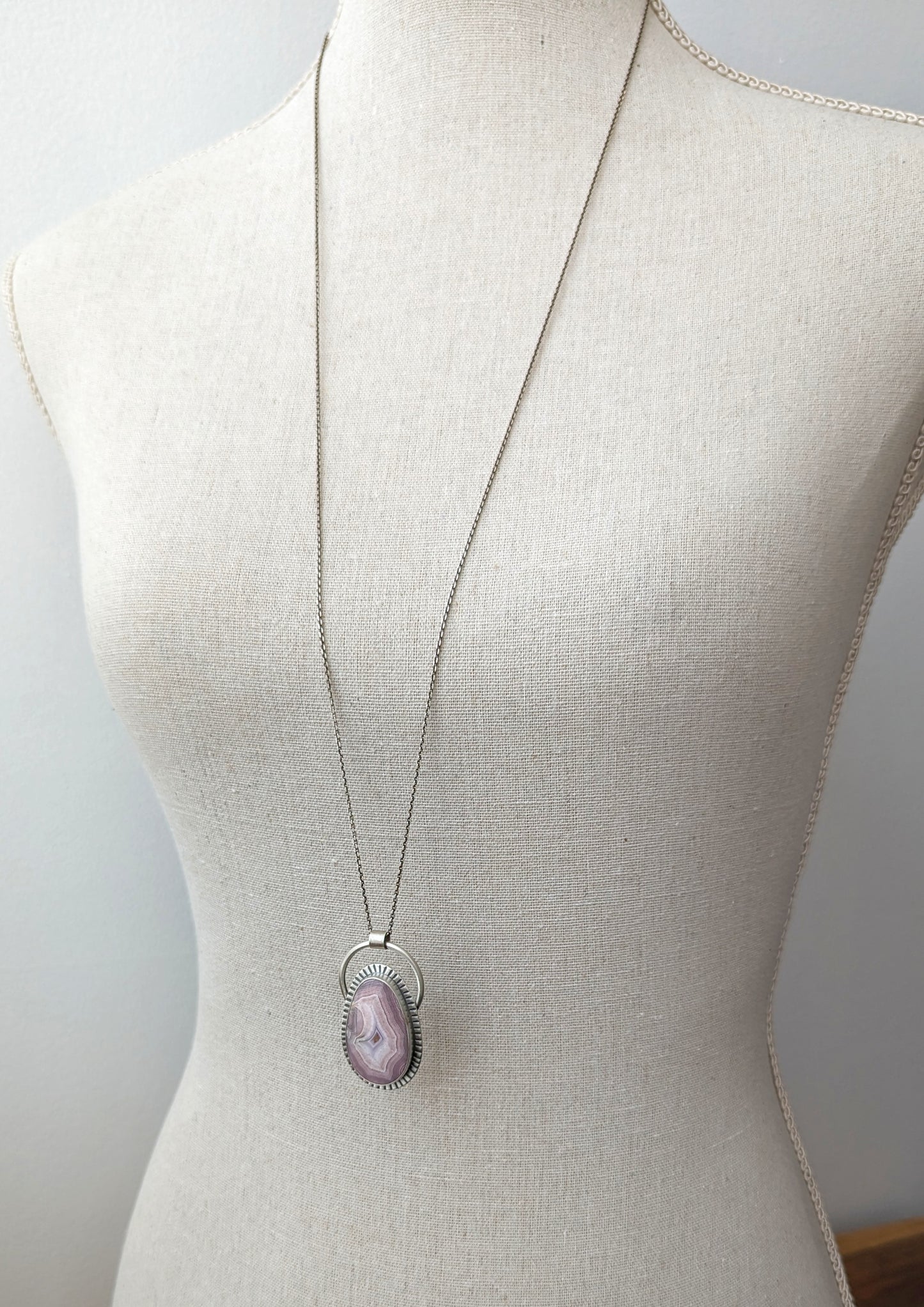 Pink Laguna Agate Statement Necklace