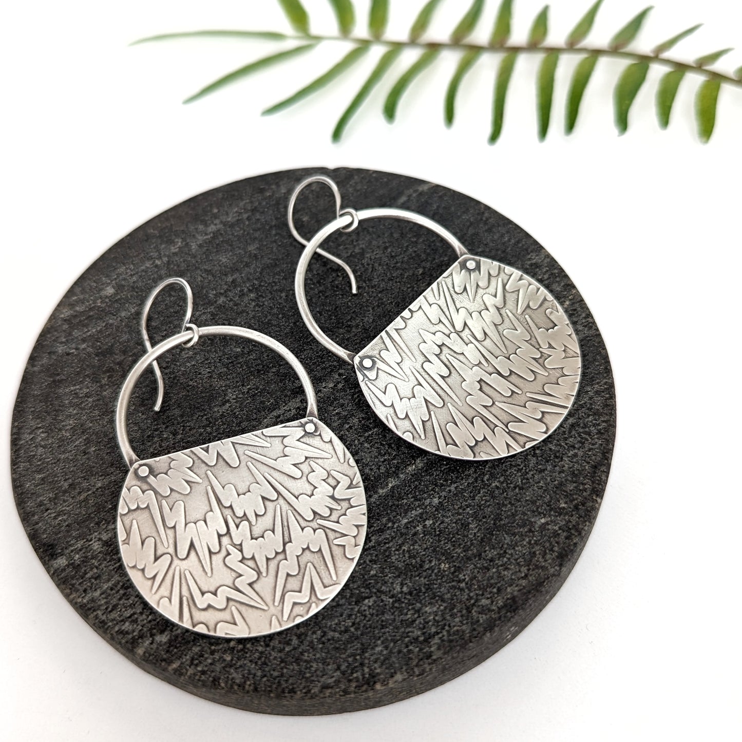 Textured Riveted Statement Earrings