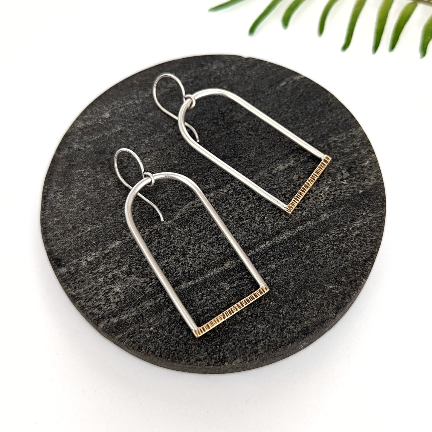 Mixed Metal Dangle Earrings