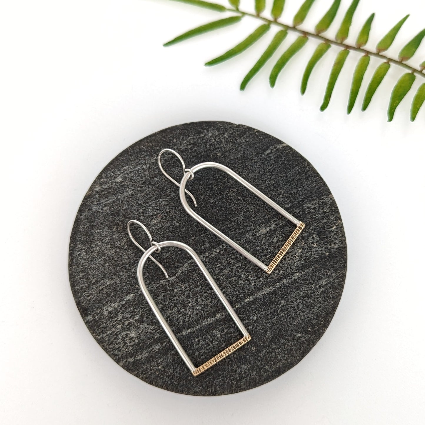 Mixed Metal Dangle Earrings