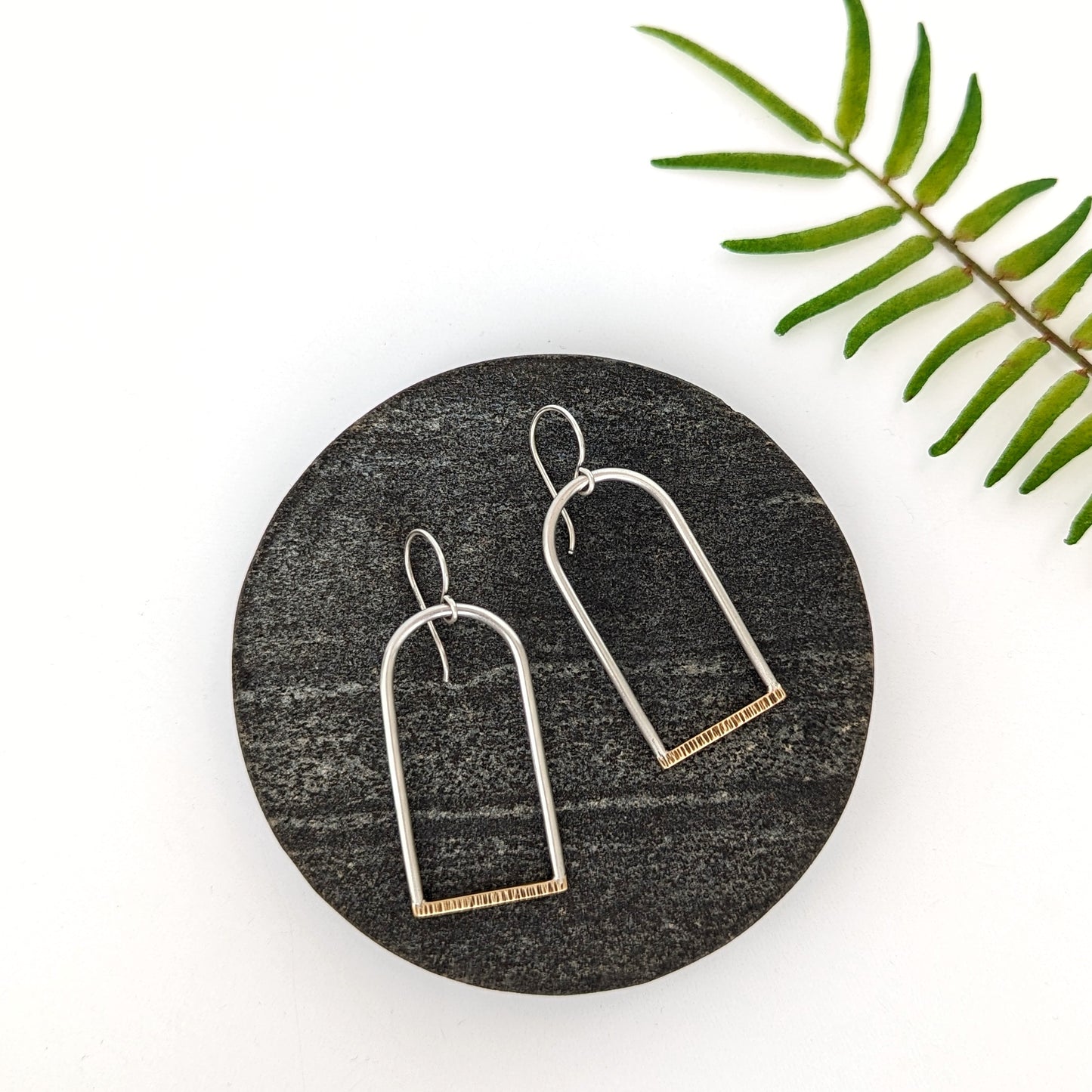 Mixed Metal Dangle Earrings