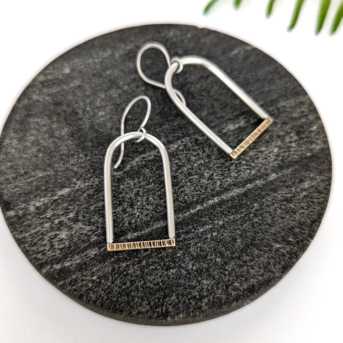 Mixed Metal Dangle Earrings
