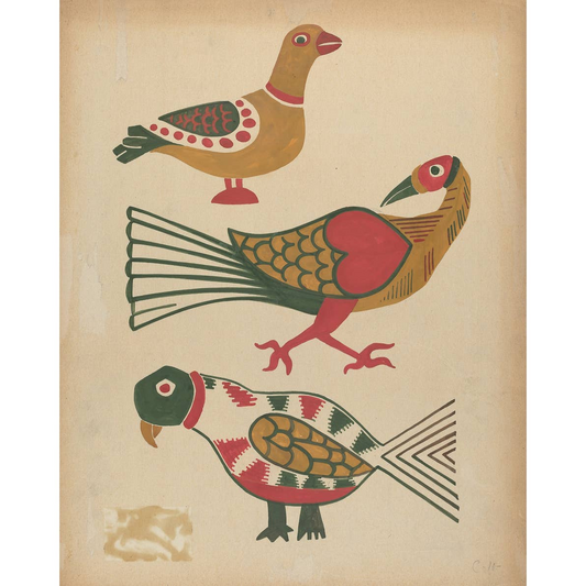Print - Folk Antique Birds
