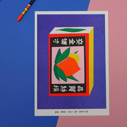 Risograph Print - Japanese Matchstick Box