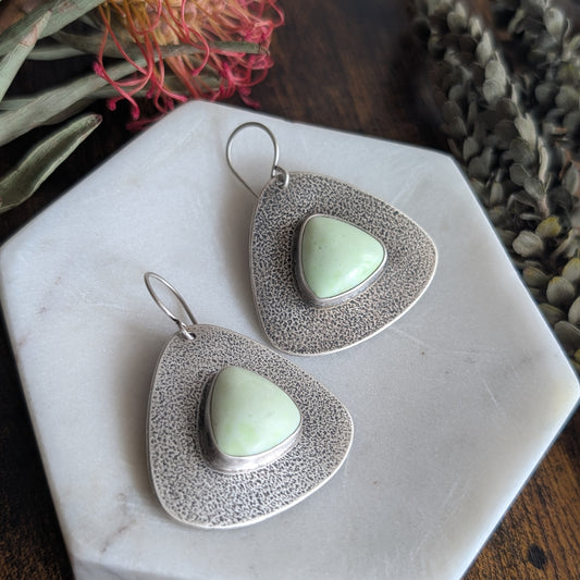 Chrysoprase + Sterling Silver Statement Earrings
