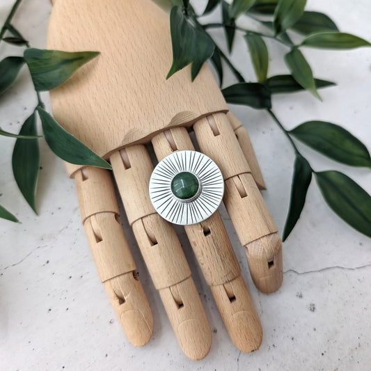 Nephrite Jade Statement Ring : Size 9