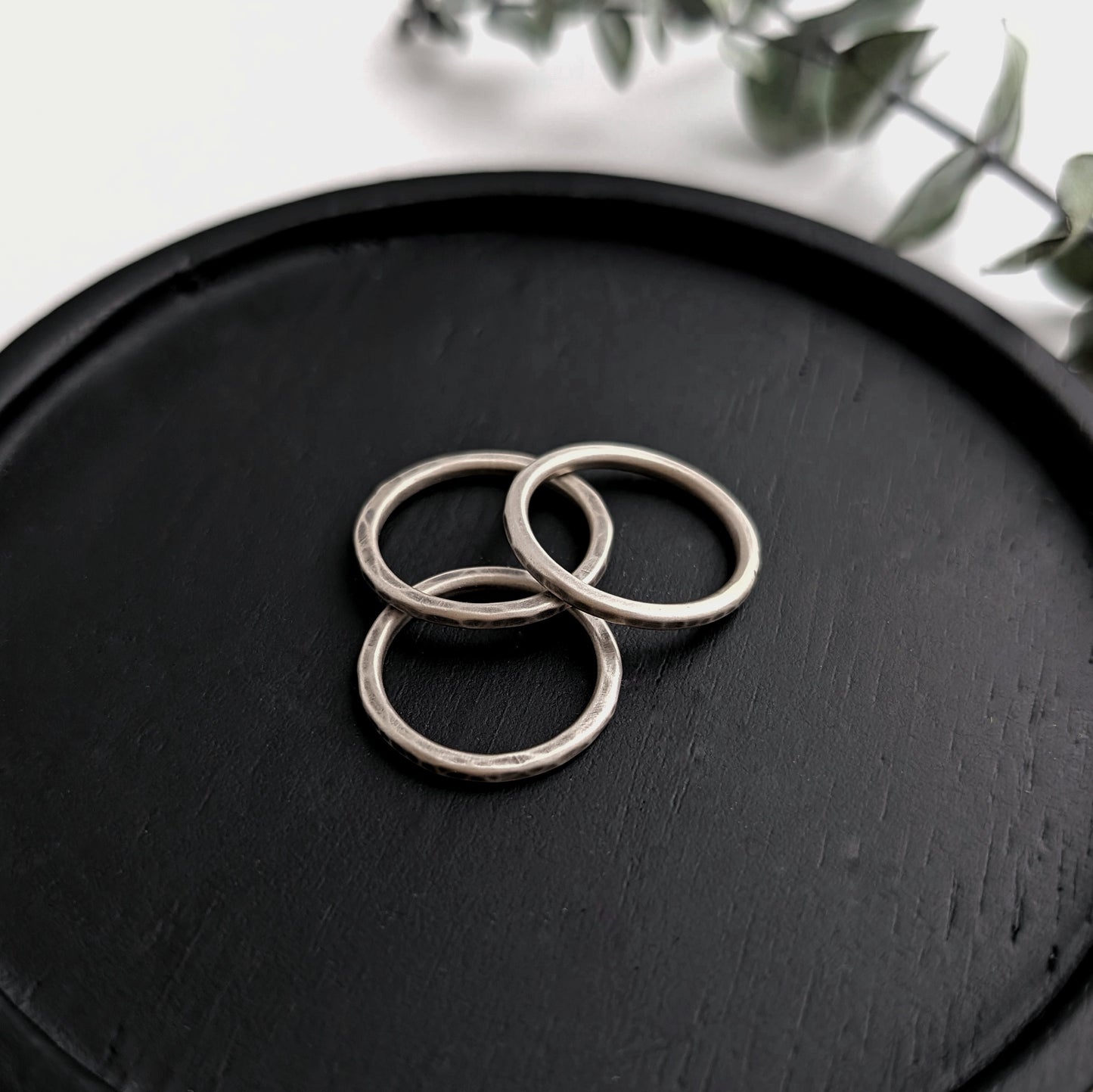 Hammered Stacker Rings : Single or Trio : Made to Size