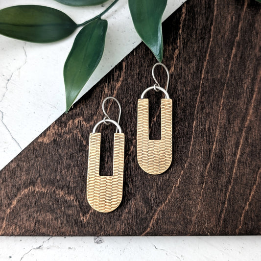 Textured Mixed Metal Statement Earrings