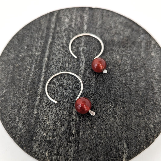 Hook Earrinigs : Carnelian : Made to Order