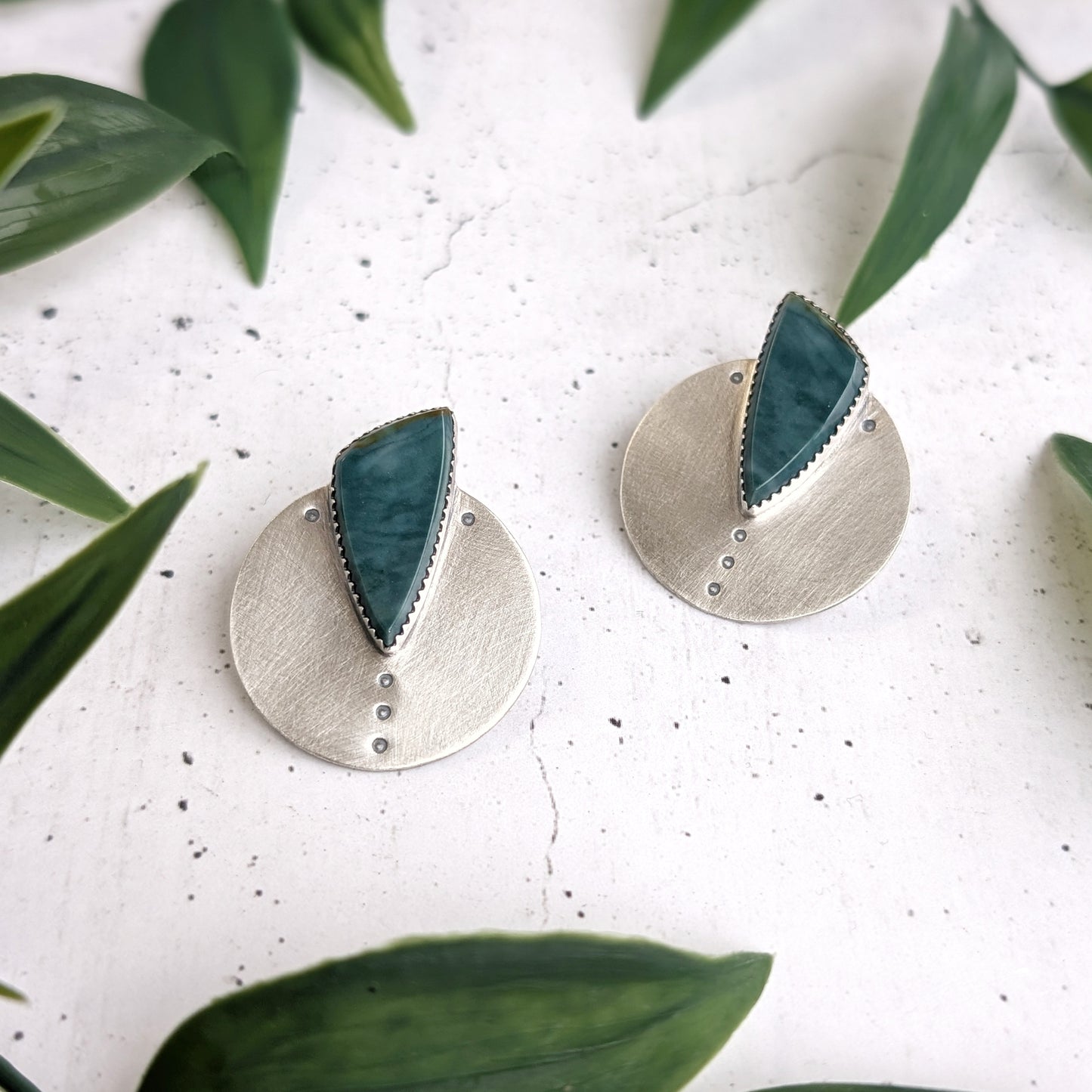 Wave Jasper Statement Studs