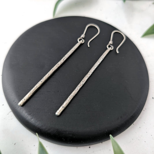 Textured Bar Earrings