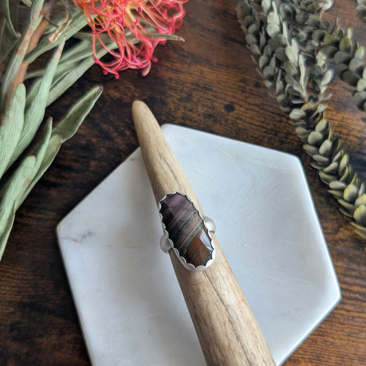 Imperial Jasper + Sterling Silver : Size 8.75