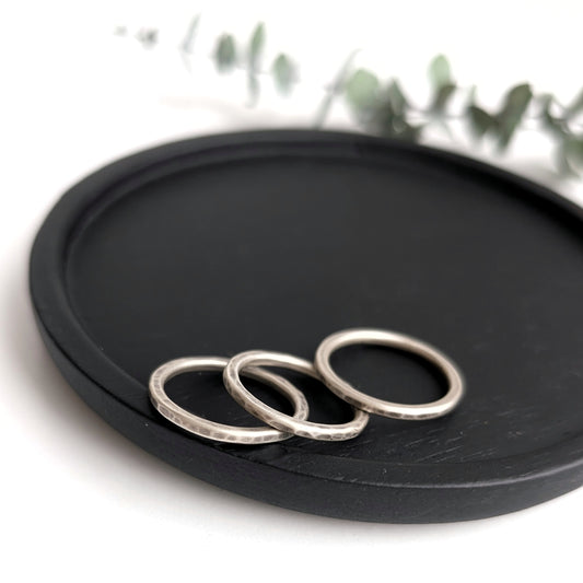 Hammered Stacker Rings : Single or Trio : Made to Size