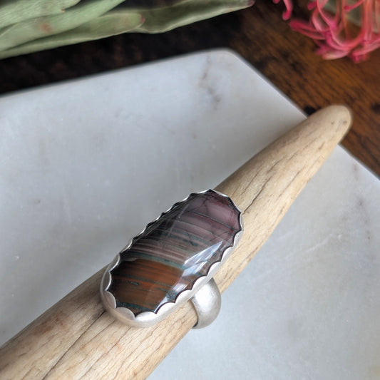 Imperial Jasper + Sterling Silver : Size 8.75