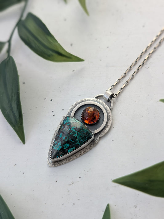Arizona Chrysocolla + Baltic Amber :