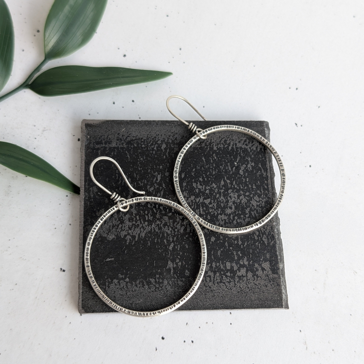 Textured Circle Statement Dangles