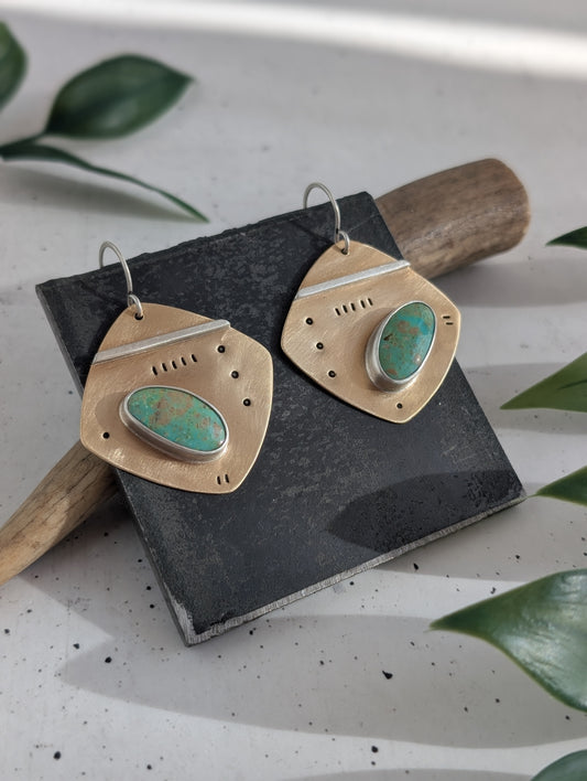 Asymmetry Earrings : Kingman Turquoise