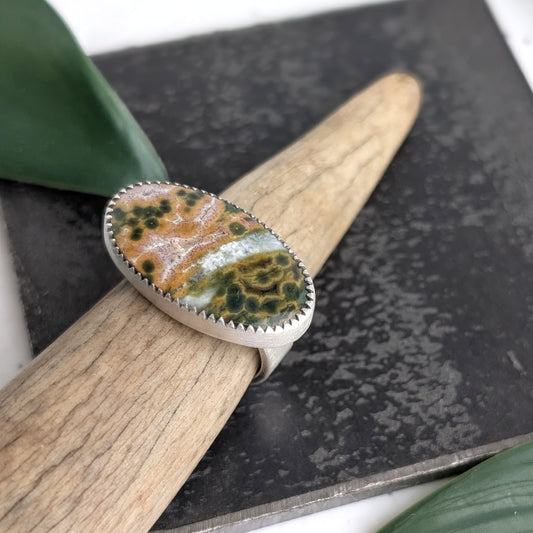 Ocean Jasper + Sterling Silver : Size 7.5
