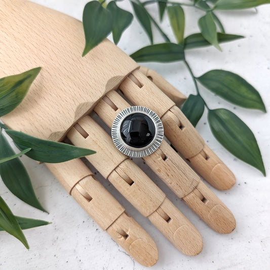 Black Onyx Statement Ring : Size 7.5