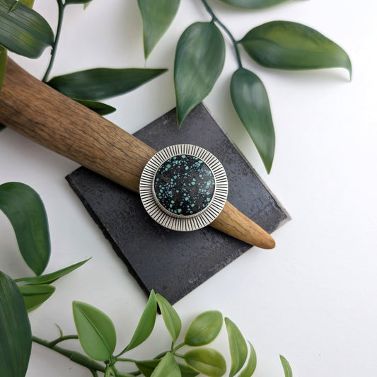 Blue Belle Variscite Statement Ring : Size 8.25