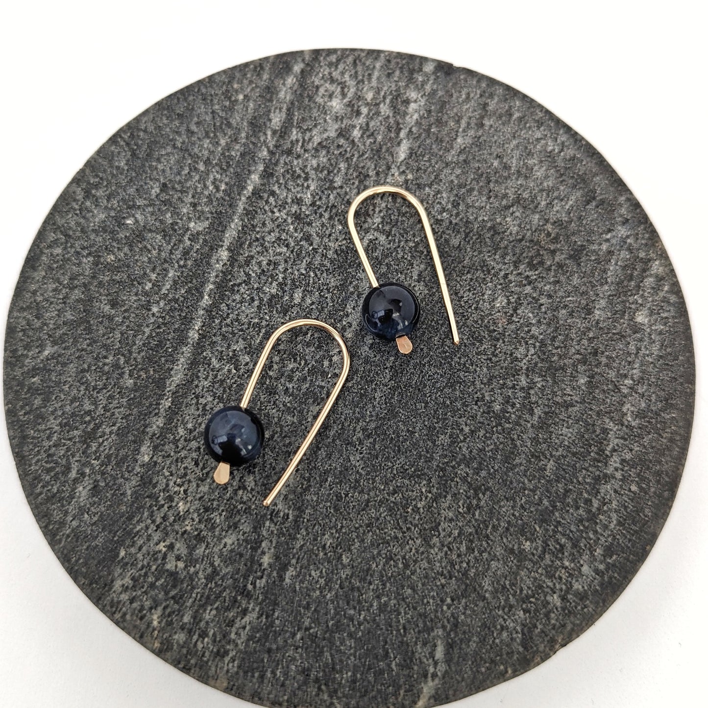 Open Hoops : Blue Tiger Eye : Made to Order