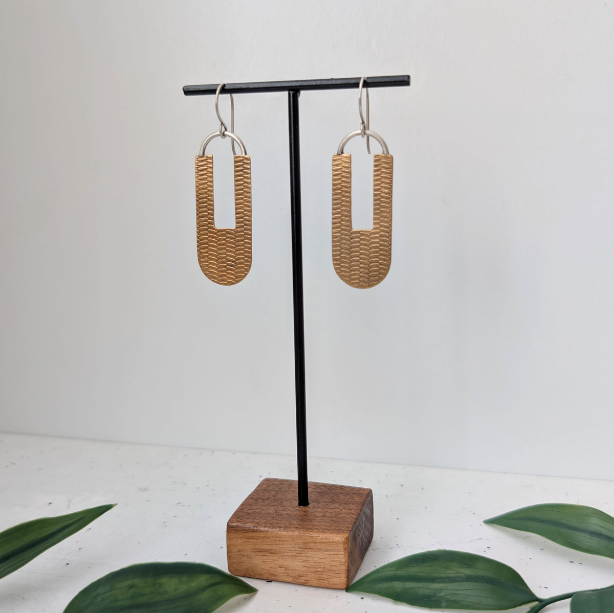 Textured Mixed Metal Statement Earrings