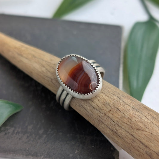 Lake Superior Agate + Sterling Silver : Size 10