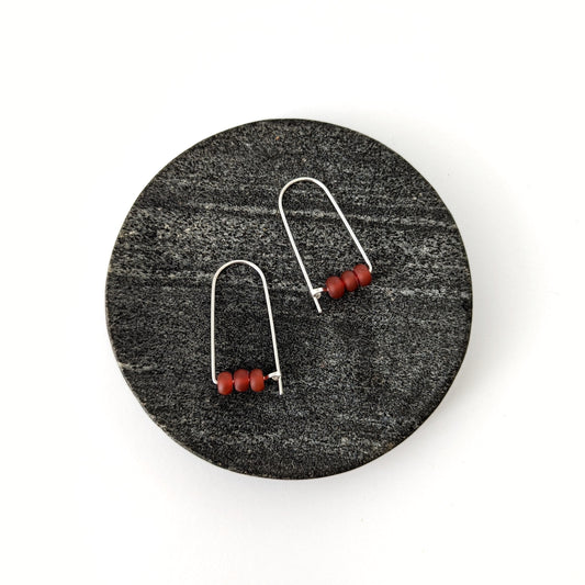 Short Arch Hoops : Matte Carnelian : Made to Order