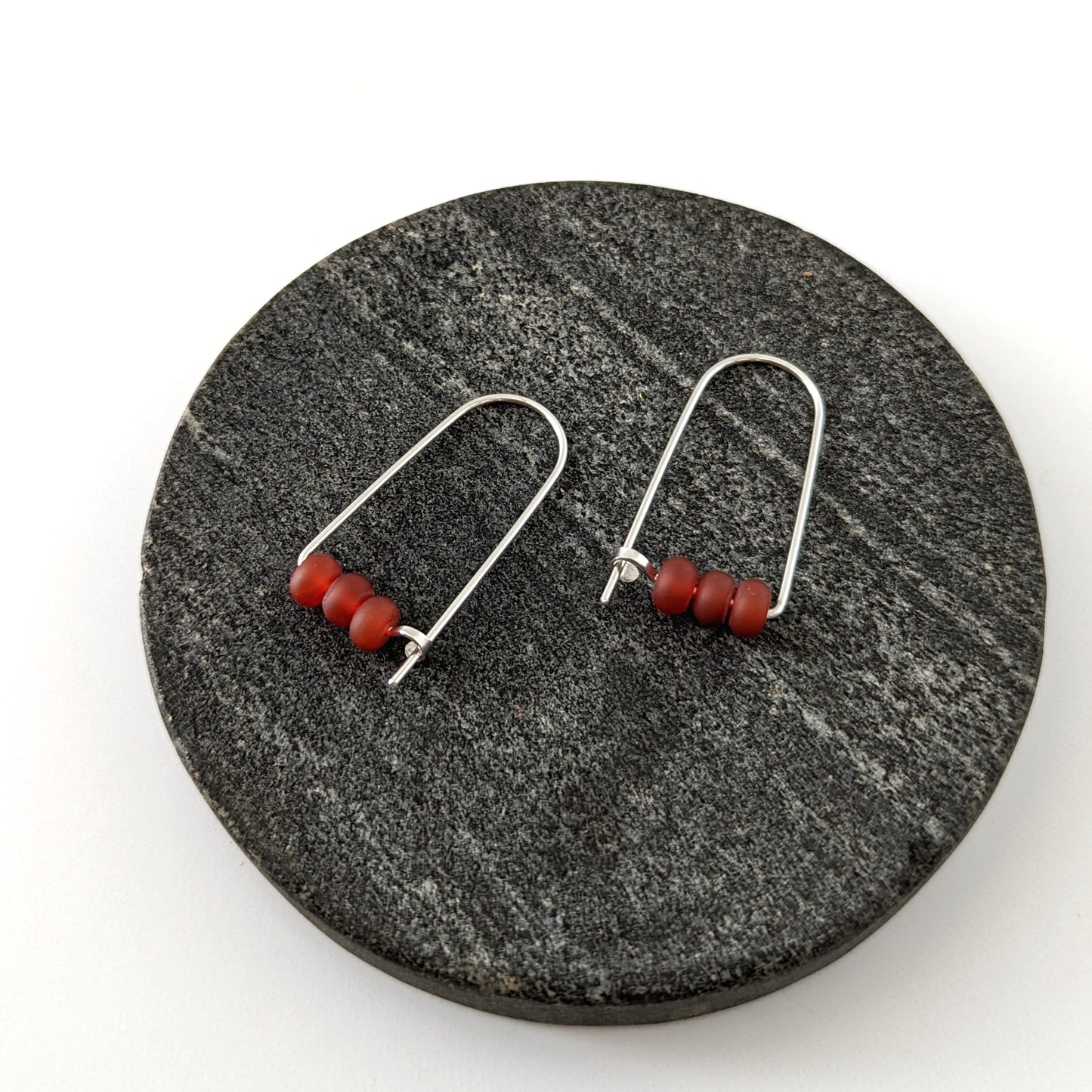 Short Arch Hoops : Matte Carnelian : Made to Order