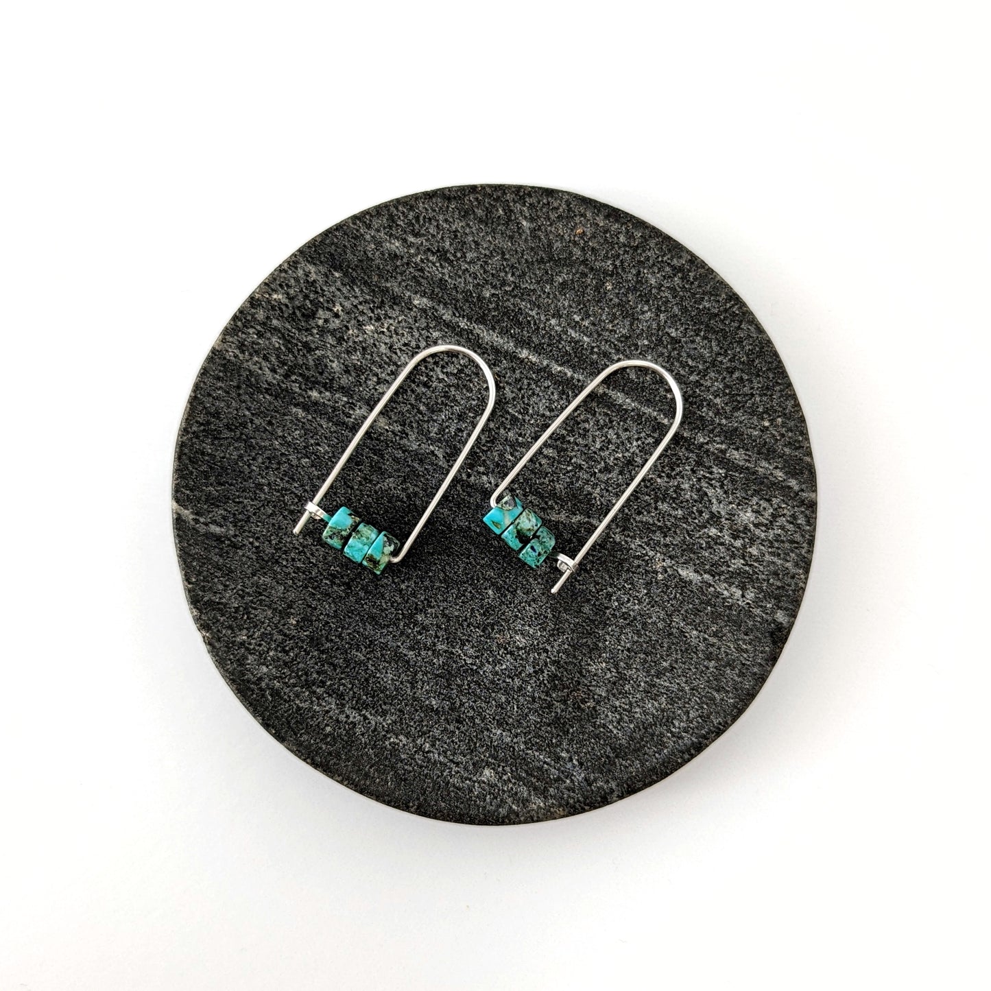 African Turquoise Arc Hoops