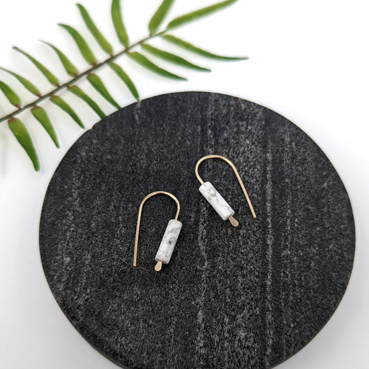 Open Hoops : Howlite : Made to Order