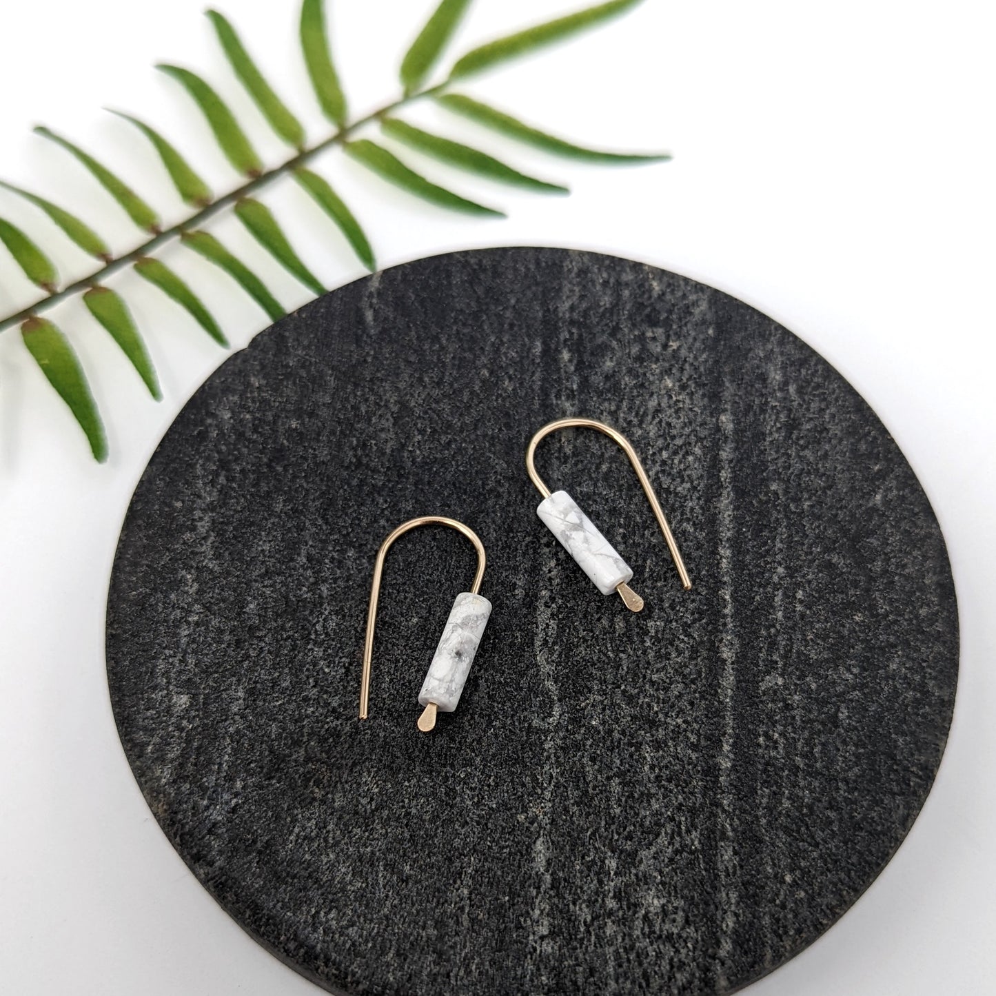 Open Hoops : Howlite : Made to Order