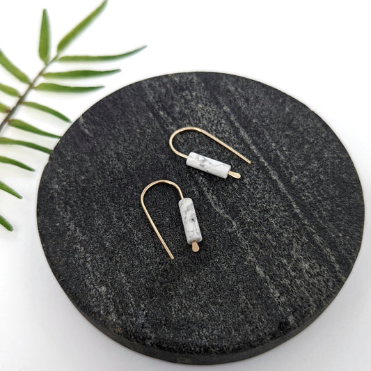 Open Hoops : Howlite : Made to Order