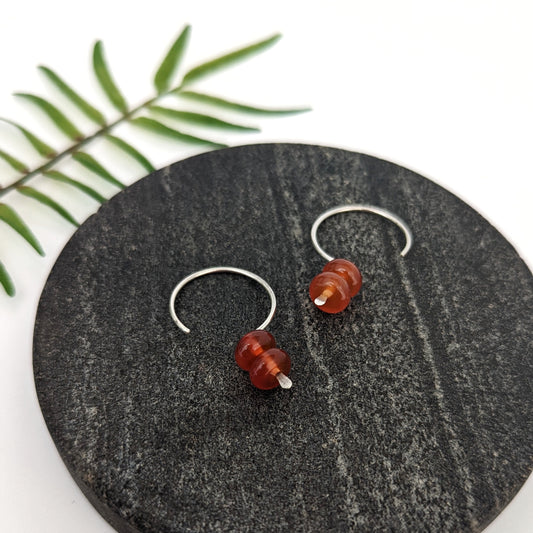 Hook Earrings : Carnelian : Made to Order