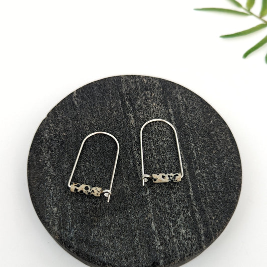 Short Arc Hoops : Dalmatian Jasper : Made to Order